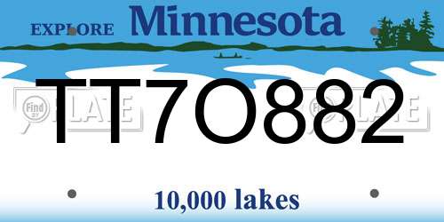 TT7O882 Minnesota License Plate