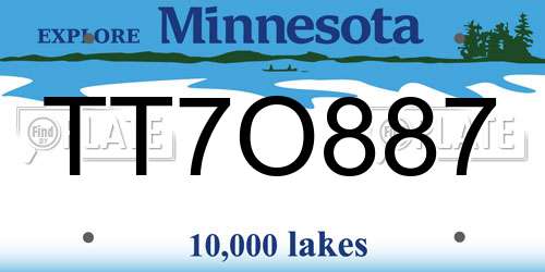 TT7O887 Minnesota License Plate