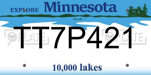 TT7P421 Minnesota License Plate