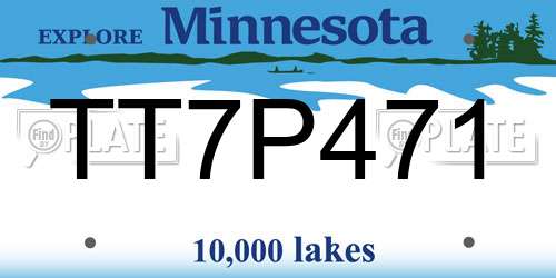 TT7P471 Minnesota License Plate