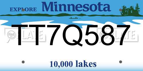 TT7Q587 Minnesota License Plate