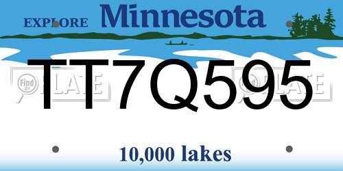 TT7Q595 Minnesota License Plate