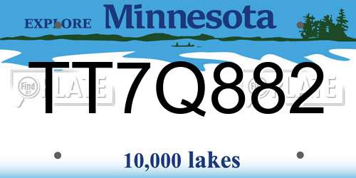 TT7Q882 Minnesota License Plate
