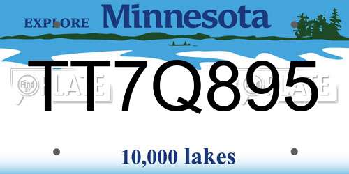 TT7Q895 Minnesota License Plate