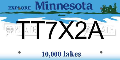 TT7X2A Minnesota License Plate