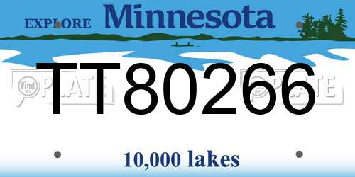 TT80266 Minnesota License Plate
