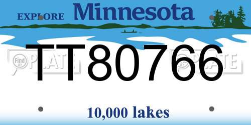 TT80766 Minnesota License Plate