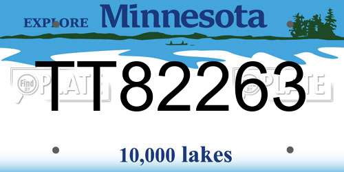 TT82263 Minnesota License Plate