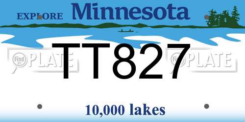 TT827 Minnesota License Plate