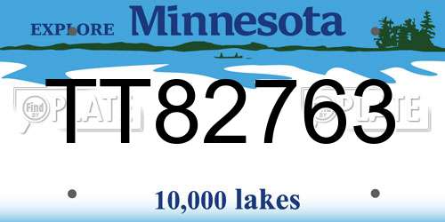 TT82763 Minnesota License Plate