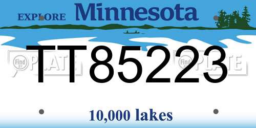 TT85223 Minnesota License Plate