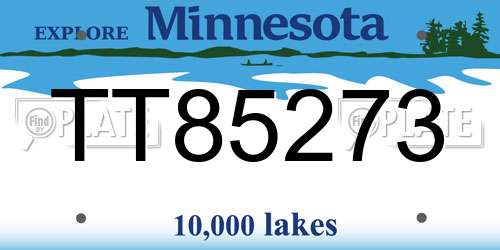 TT85273 Minnesota License Plate