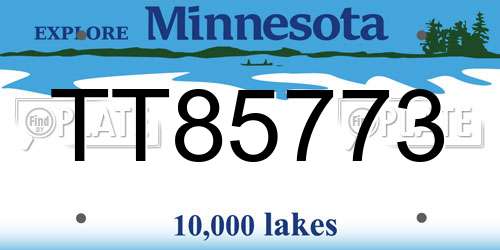 TT85773 Minnesota License Plate