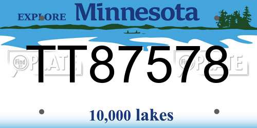TT87578 Minnesota License Plate