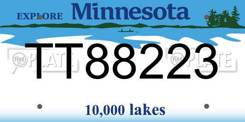 TT88223 Minnesota License Plate