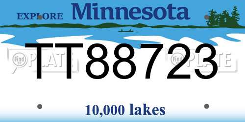 TT88723 Minnesota License Plate