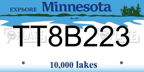 TT8B223 Minnesota License Plate