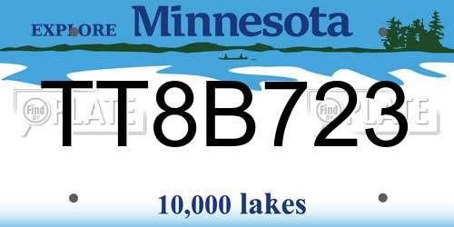 TT8B723 Minnesota License Plate