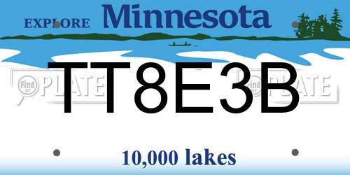 TT8E3B Minnesota License Plate