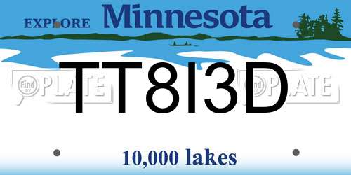 TT8I3D Minnesota License Plate
