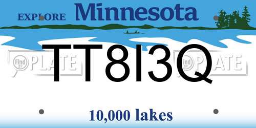 TT8I3Q Minnesota License Plate