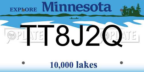 TT8J2Q Minnesota License Plate