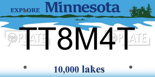 TT8M4T Minnesota License Plate