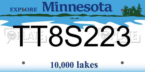 TT8S223 Minnesota License Plate