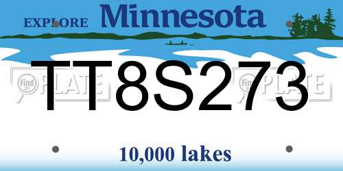 TT8S273 Minnesota License Plate