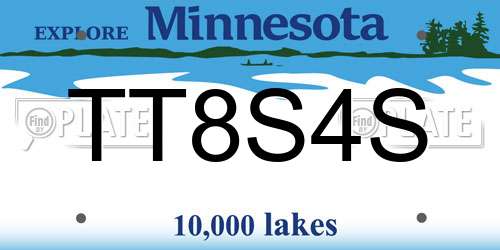 TT8S4S Minnesota License Plate