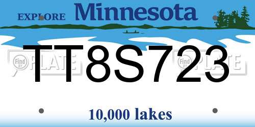TT8S723 Minnesota License Plate