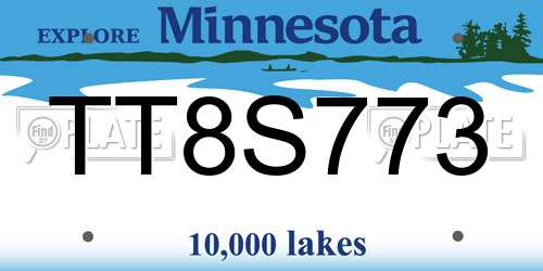 TT8S773 Minnesota License Plate