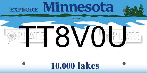TT8V0U Minnesota License Plate