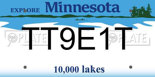 TT9E1T Minnesota License Plate
