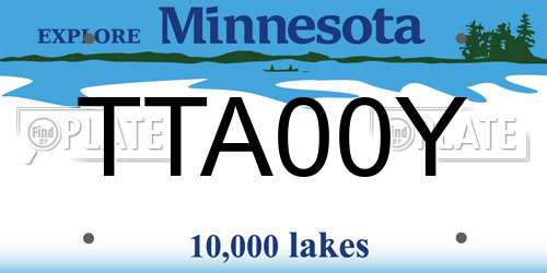 TTA00Y Minnesota License Plate