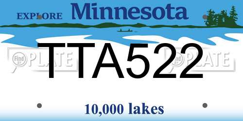 TTA522 Minnesota License Plate