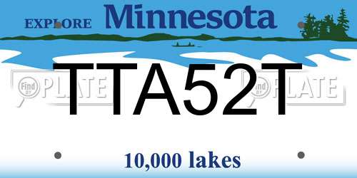 TTA52T Minnesota License Plate