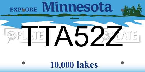 TTA52Z Minnesota License Plate