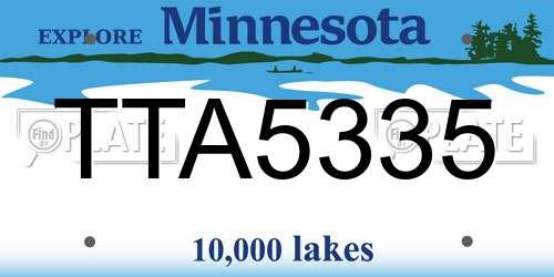TTA5335 Minnesota License Plate
