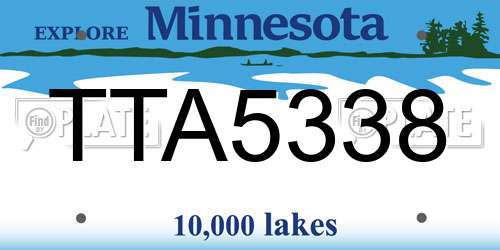TTA5338 Minnesota License Plate