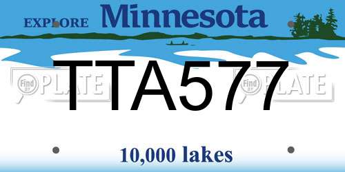 TTA577 Minnesota License Plate