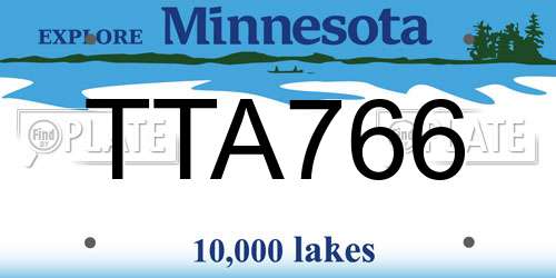 TTA766 Minnesota License Plate