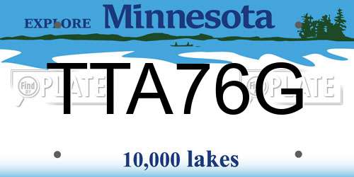 TTA76G Minnesota License Plate