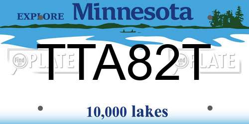 TTA82T Minnesota License Plate