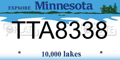 TTA8338 Minnesota License Plate