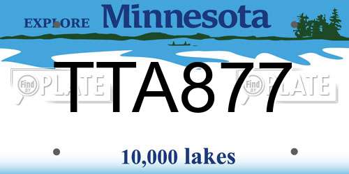 TTA877 Minnesota License Plate