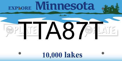 TTA87T Minnesota License Plate