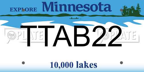 TTAB22 Minnesota License Plate