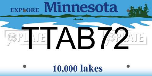 TTAB72 Minnesota License Plate