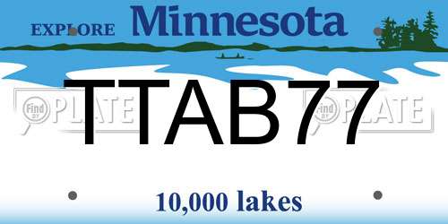 TTAB77 Minnesota License Plate
